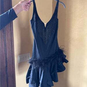 Latin/Rhythm ballroom dress. Brand new. With feathers.
